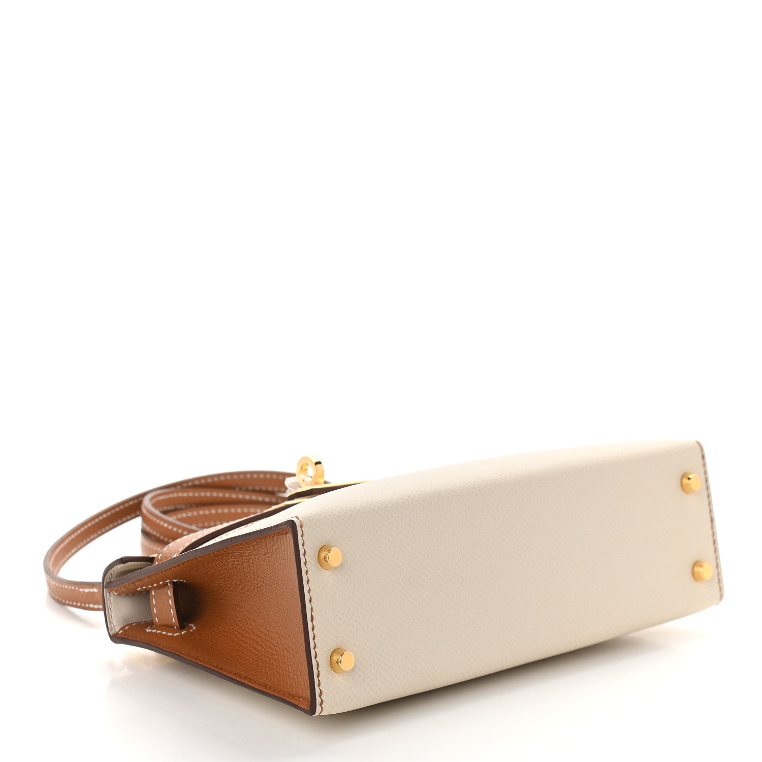Hermes Epsom Horseshoe Mini Kelly Sellier 20 Craie Gold 5 of 33
