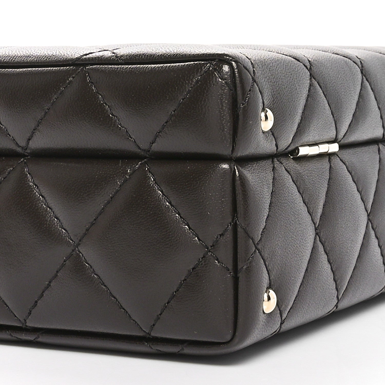 Chanel Lambskin Quilted Small Top Handle Box Bag Dark Brown 9 of 12