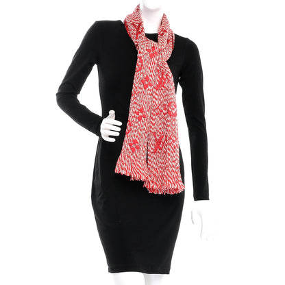 Louis Vuitton Wool Silk Logomania Mix Scarf Coquelicot 2 of 4
