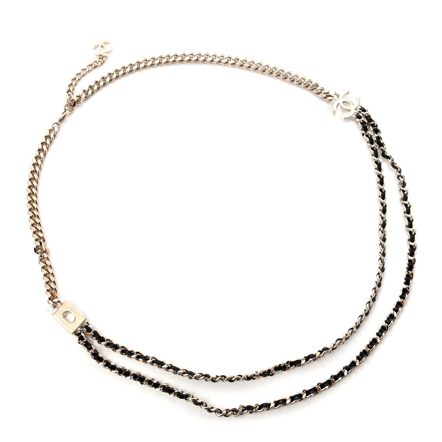 Chanel Lambskin CC Chain Belt Black Gold 1 of 6