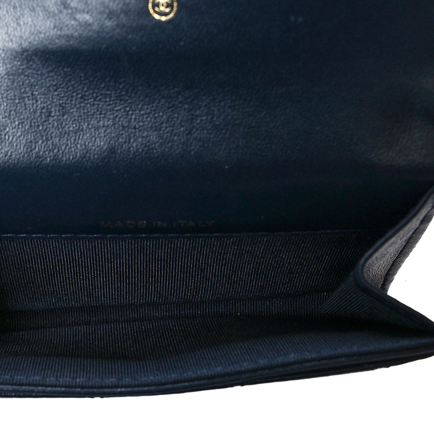 Chanel Lambskin Quilted Flap Card Holder Wallet Navy 5 of 10