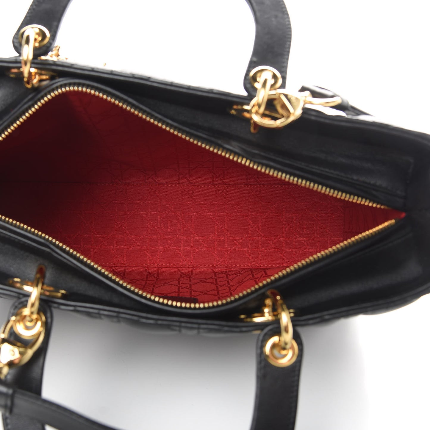 Lambskin Cannage Large Lady Dior Black