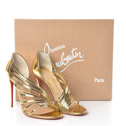 Christian Louboutin Specchio Norina 100 Sandals 38.5 Gold 8 of 8