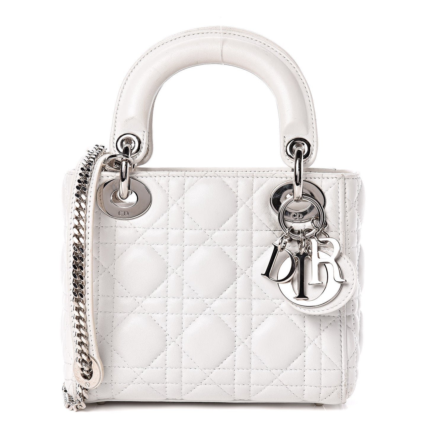 Lambskin Cannage Mini Lady Dior White