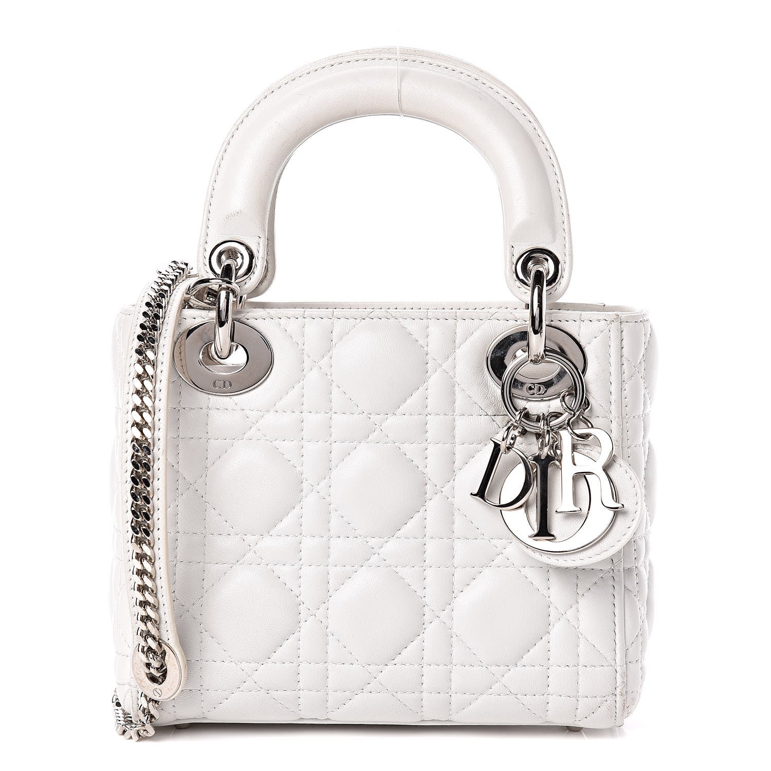 Christian Dior Lambskin Cannage Mini Lady Dior White 1 of 15