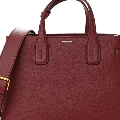 Burberry Grainy Calfskin House Check Medium Banner Tote Mahogany Red 7 of 9