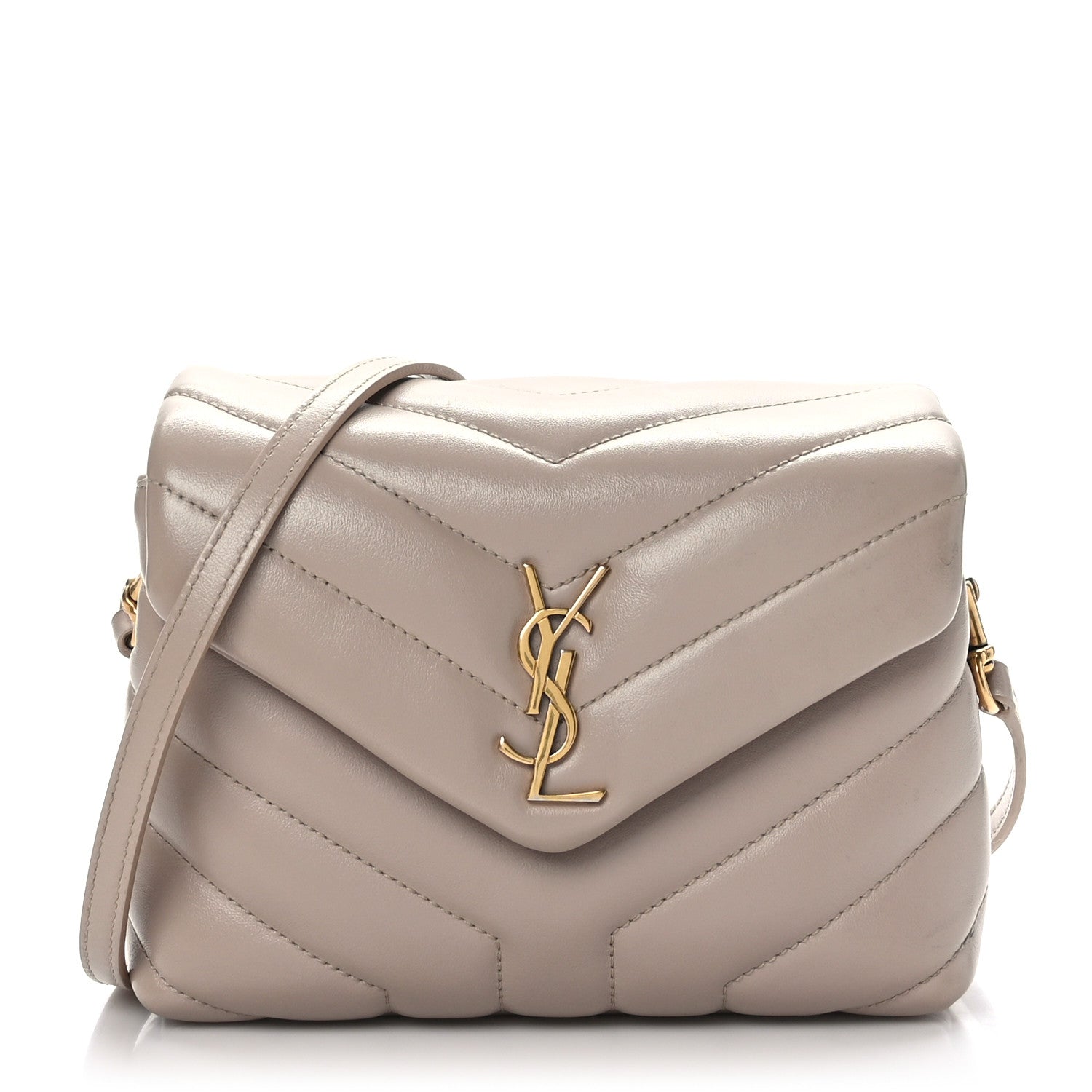 Saint Laurent Calfskin Y Quilted Monogram Toy Loulou Satchel Light Natural 1 of 10