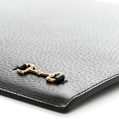 Gucci Calfskin Horsebit 1955 Wristlet Pouch Black 10 of 11