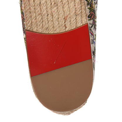 Christian Louboutin Canvas Loubi Jungle Print Ares Spikes Flat Espadrilles 41 Ivory 8 of 9