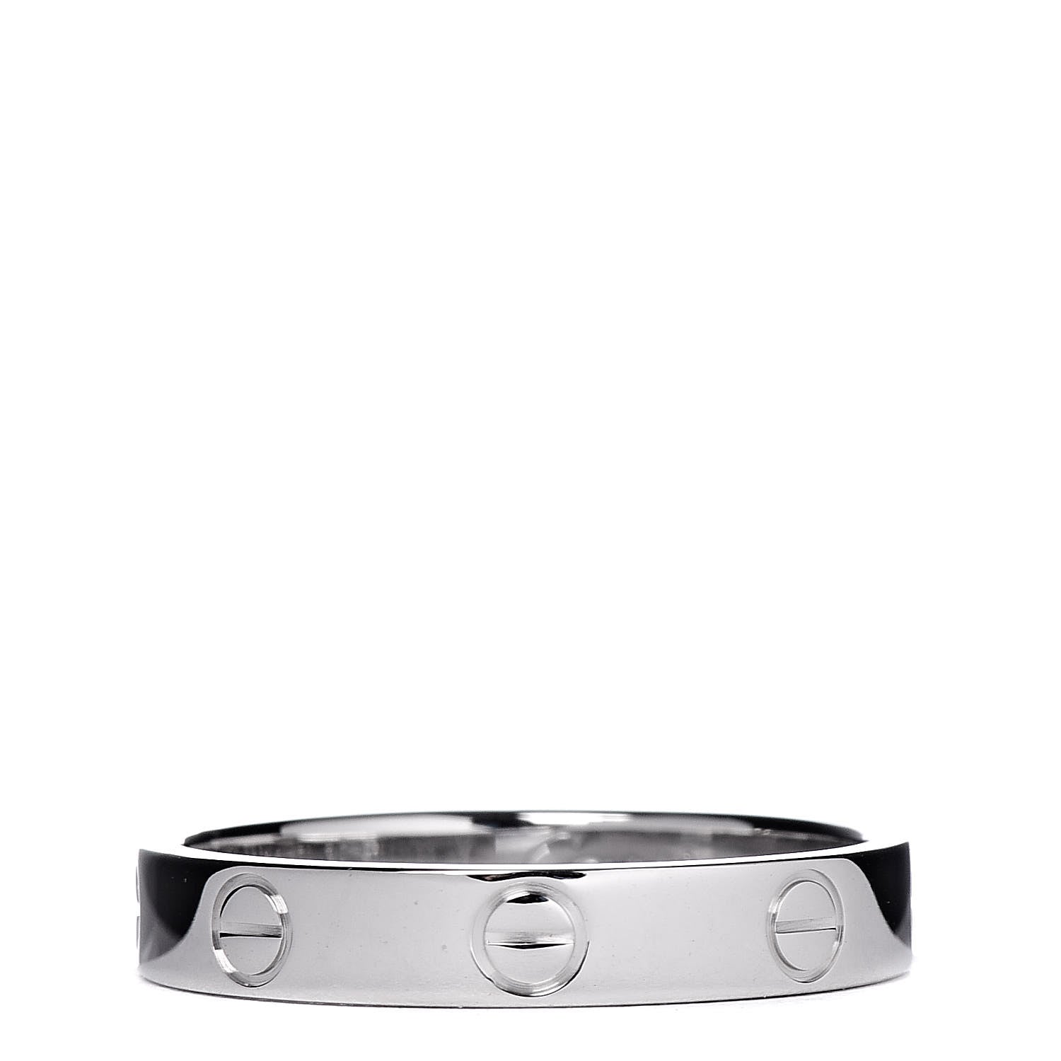 Cartier 18K White Gold 3.5mm LOVE Wedding Band Ring 56 7.5 3 of 4