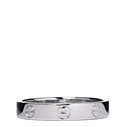 Cartier 18K White Gold 3.5mm LOVE Wedding Band Ring 56 7.5 3 of 4