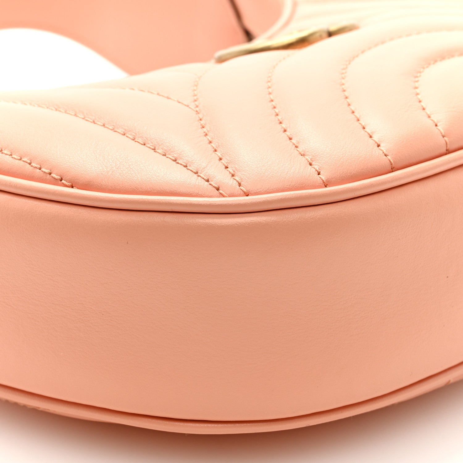Gucci Calfskin Vertical Ring Matelasse Mini GG Marmont Half Moon Hobo Peachy Chic 7 of 8
