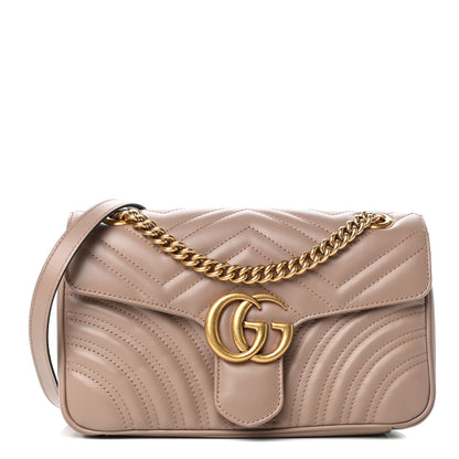 Gucci Calfskin Matelasse Small GG Marmont Shoulder Bag Porcelain Rose 1 of 9