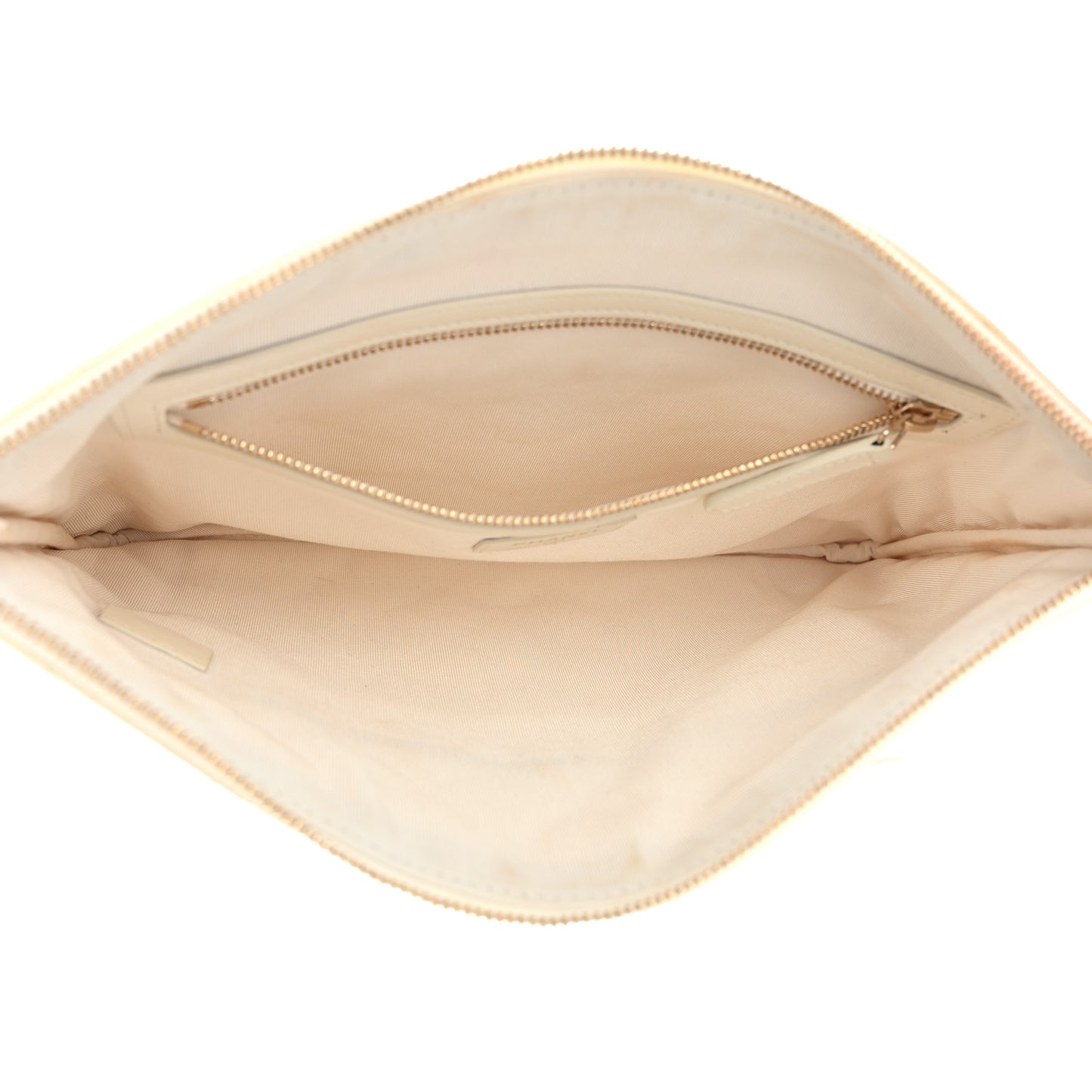 Iridescent Caviar Medium Night by the C Pouch Clutch White