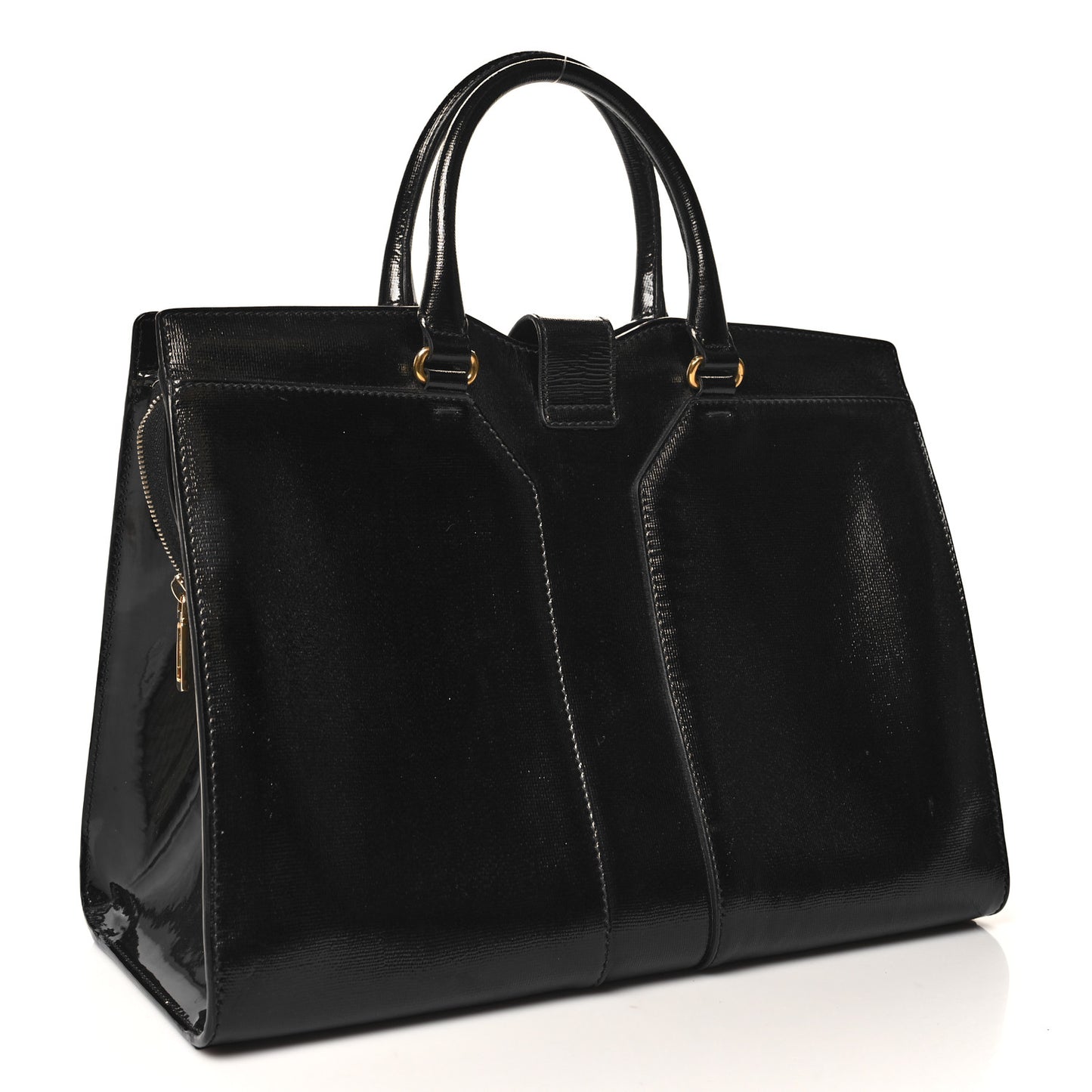 Textured Patent Leather Large Cabas Chyc Black