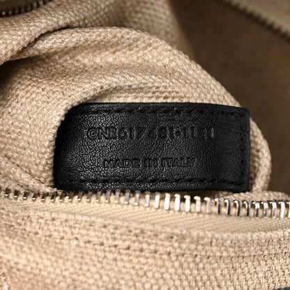 Saint Laurent Linen Calfskin Small Rive Gauche Tote Greggio Natural 7 of 11