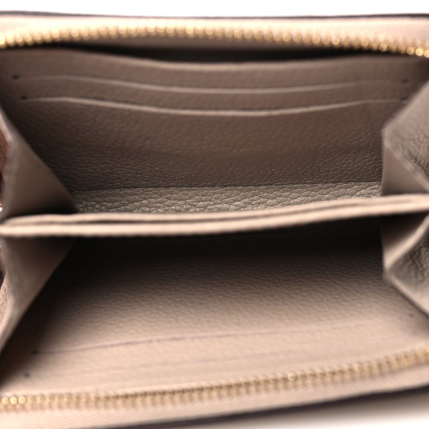 Calfskin Lockme Zippy Coin Purse Greige