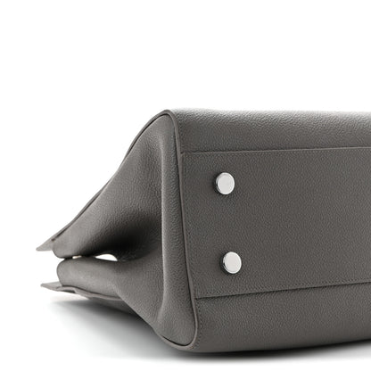 Saint Laurent Grained Calfskin Medium Cabas Rive Gauche Fog 9 of 12