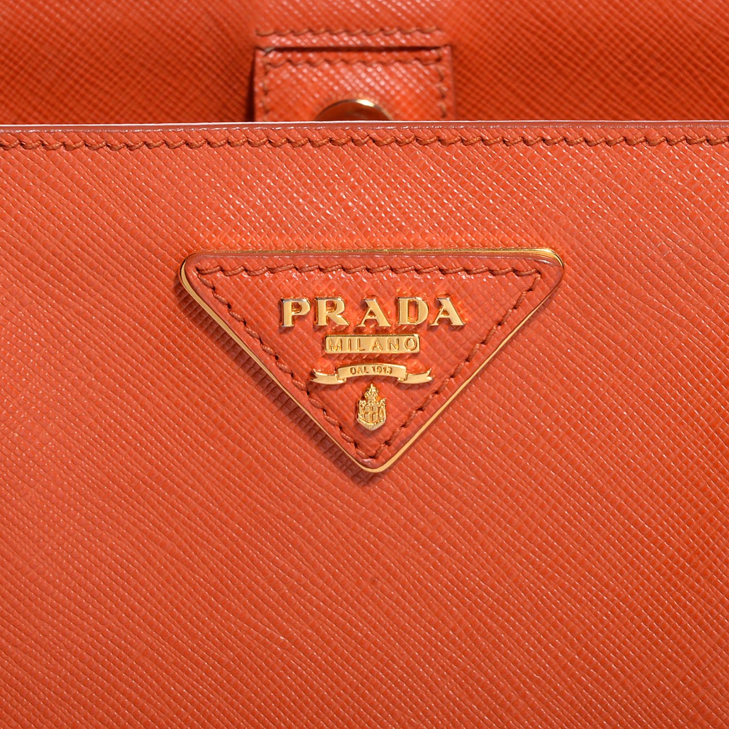 Prada Saffiano Lux Medium Tote Papaya 10 of 10