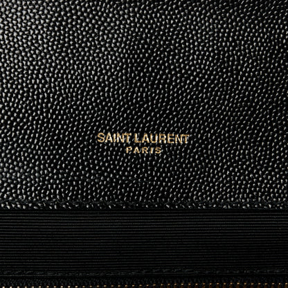 Saint Laurent Grain De Poudre Textured Mixed Matelasse Large Triquilt Monogram Satchel Black 6 of 11