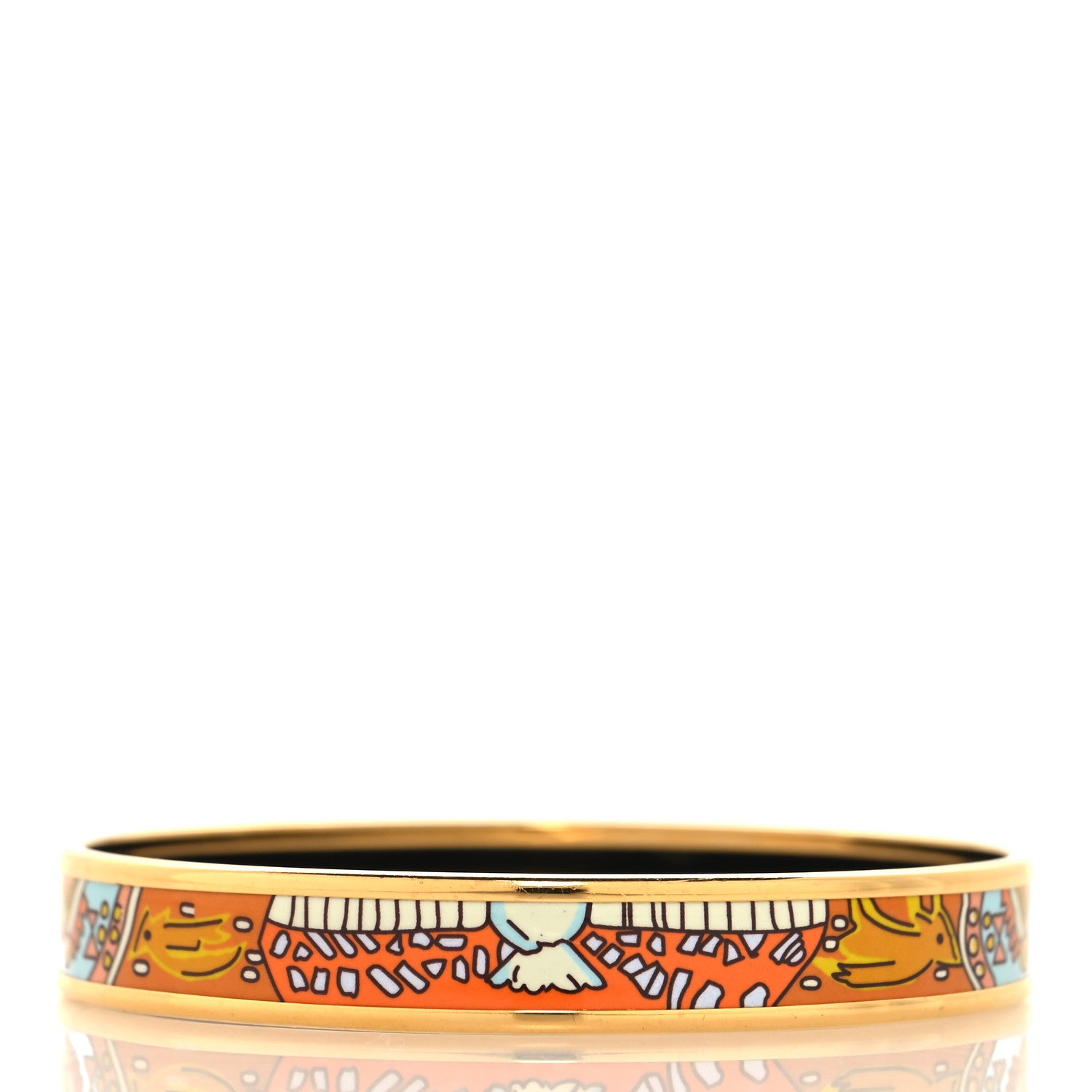 Hermes Enamel Printed Narrow Bracelet 70 3 of 5