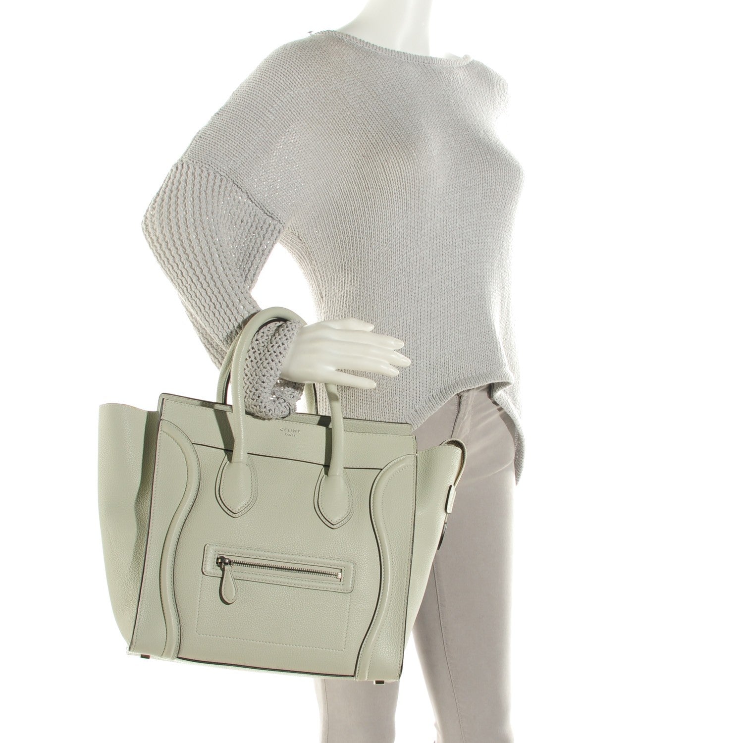 Celine Drummed Calfskin Mini Luggage Lune 2 of 8