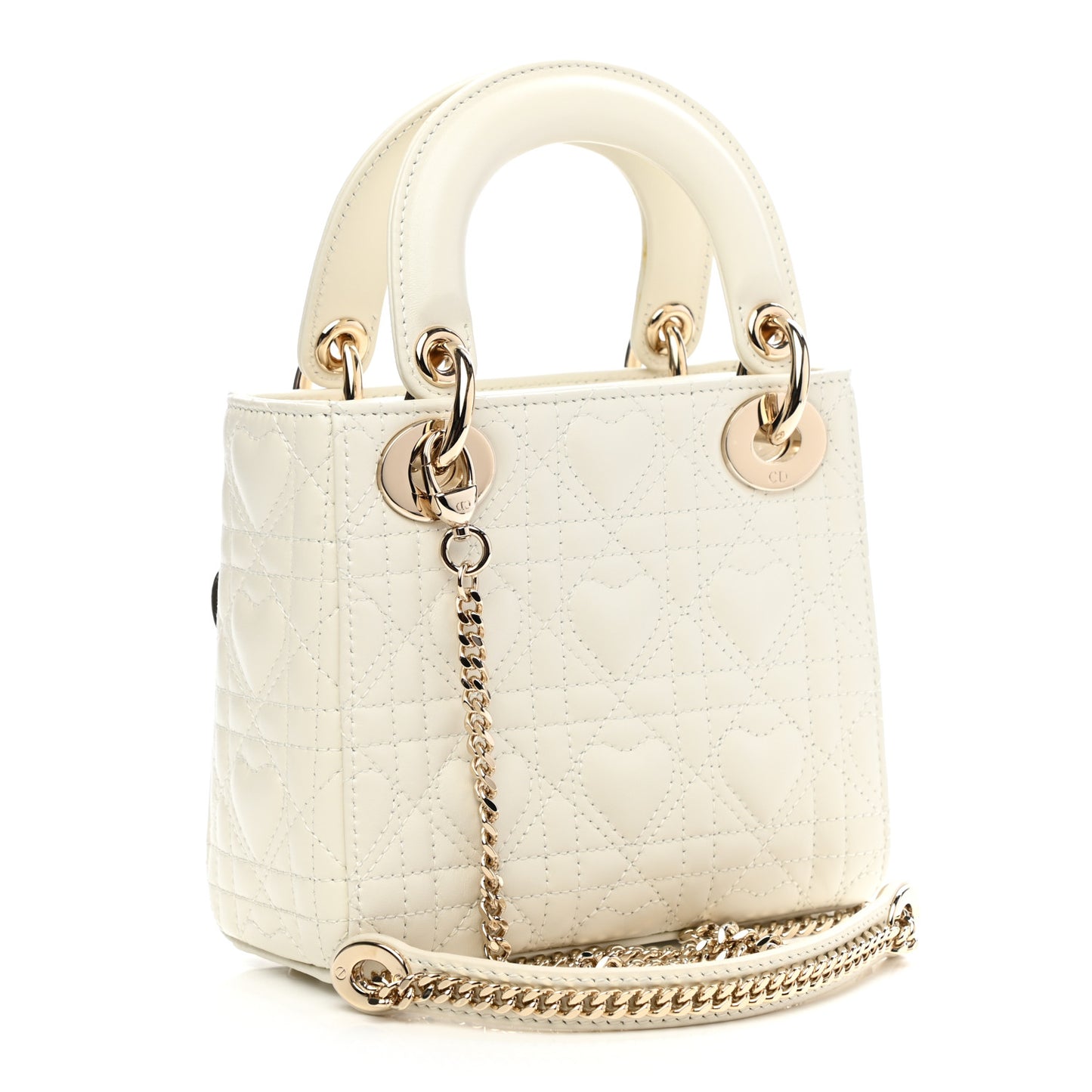 Lambskin Cannage Mini DiorAmour Lady Dior Latte