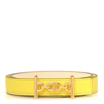 Hermes Swift Epsom 24mm Lagune Belt 75 Lime Nata 1 of 5