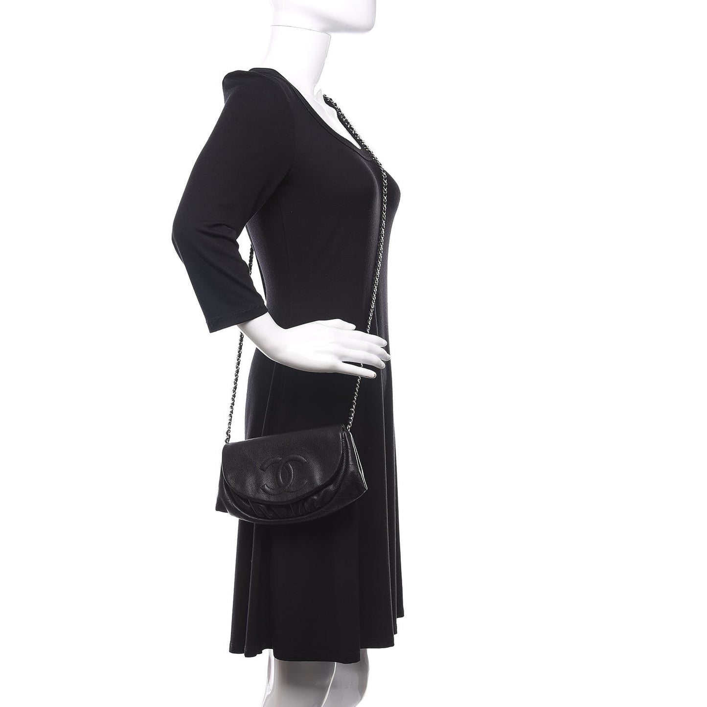 Caviar Half Moon Wallet On Chain WOC Black