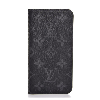 Louis Vuitton Monogram Eclipse iPhone X Folio Case 1 of 9