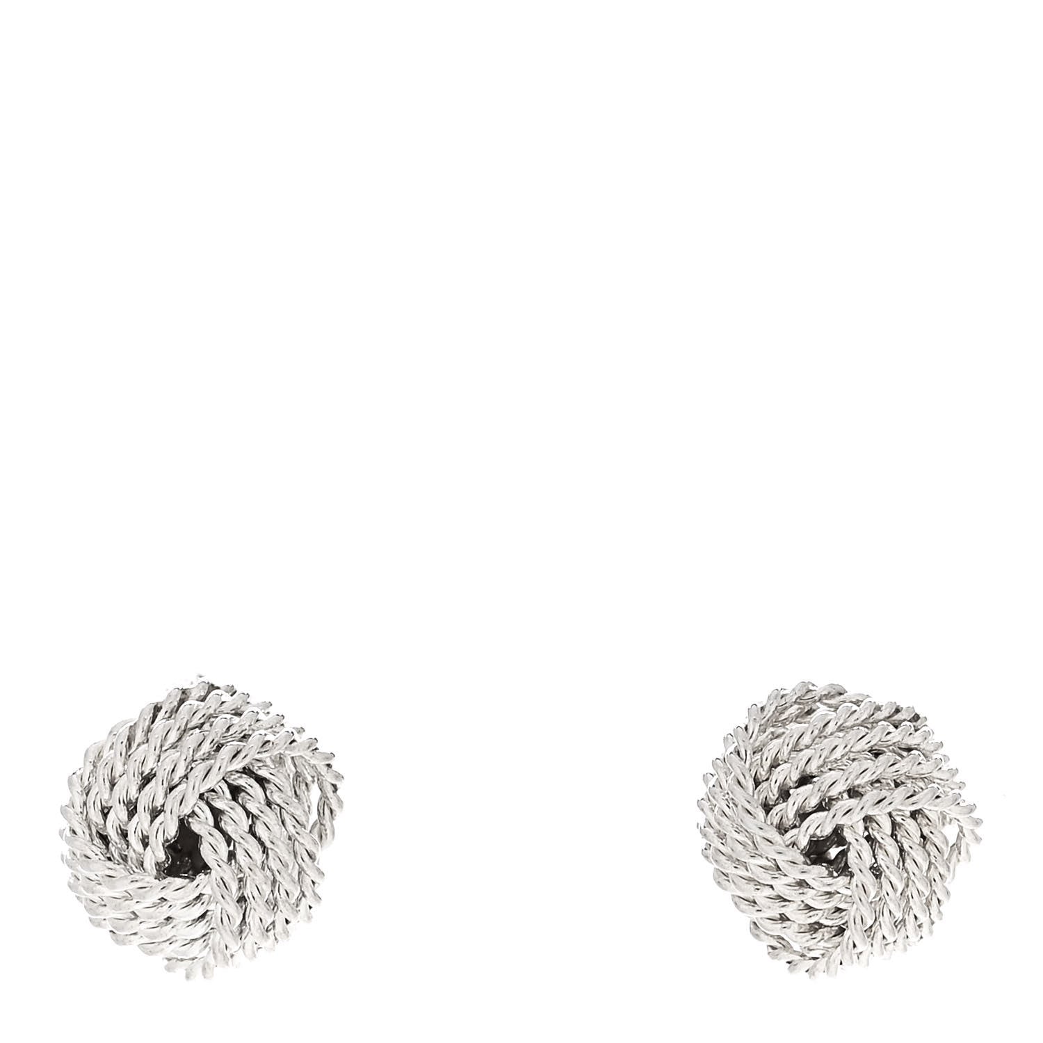 Tiffany Sterling Silver Twist Knot Earrings 1 of 5