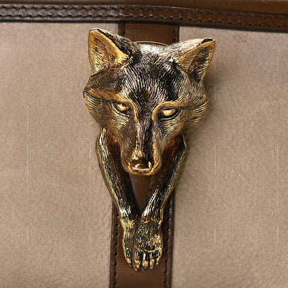 Burberry Bridle Nubuck Alma Fox Clutch Taupe Brown 8 of 12