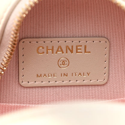 Chanel Iridescent Lambskin Quilted Round Clutch With Chain Ivory 6 of 8