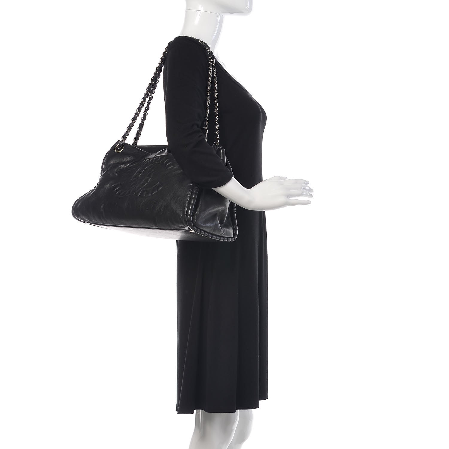Chanel Calfskin Coco Bengal Open Accordion Tote Black 2 of 13