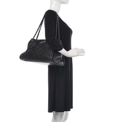 Chanel Calfskin Coco Bengal Open Accordion Tote Black 2 of 13