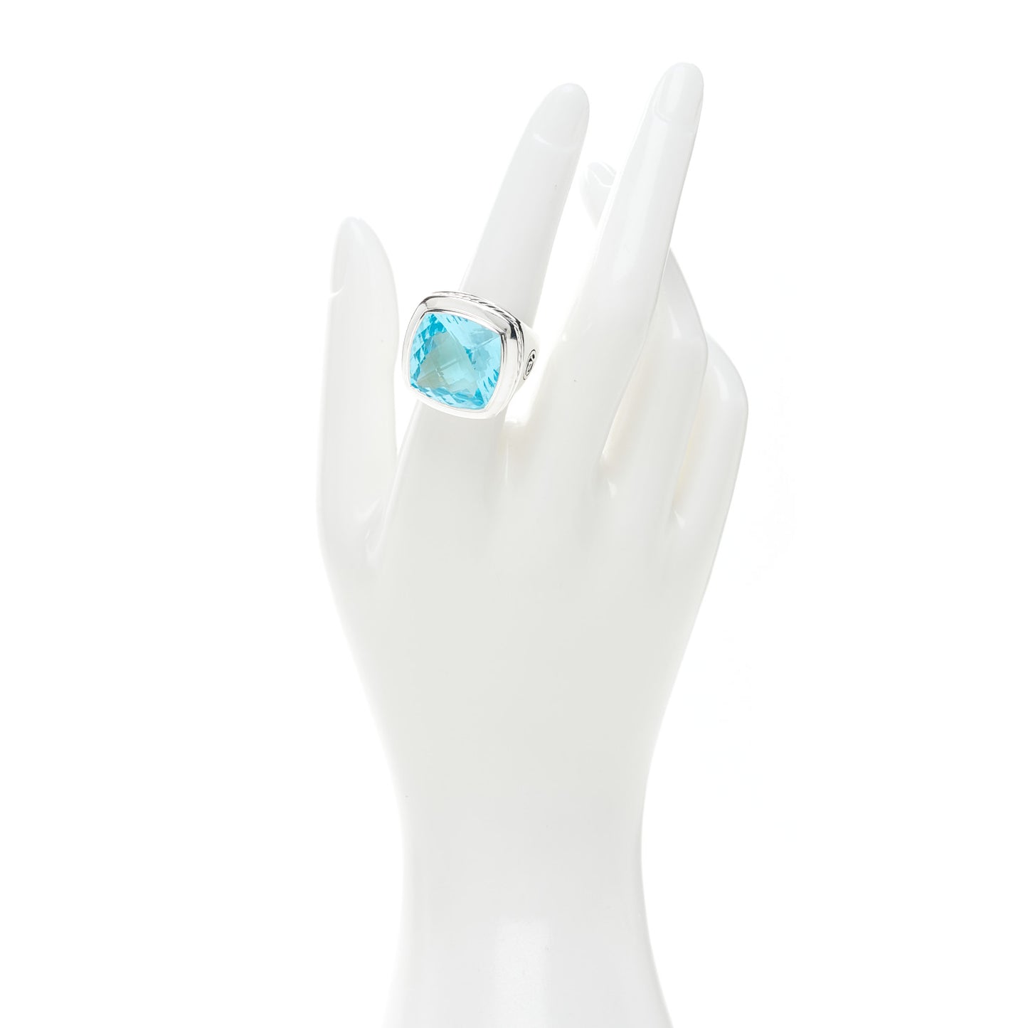 Sterling Silver Blue Topaz 17mm Albion Ring 53 6.25