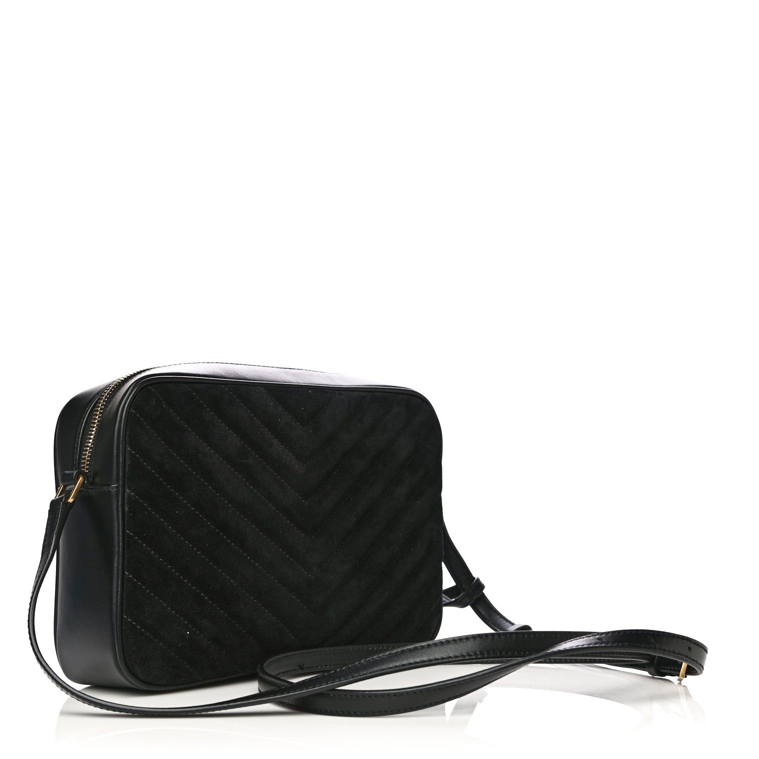 Saint Laurent Suede Calfskin Monogram Lou Camera Bag Black 3 of 12