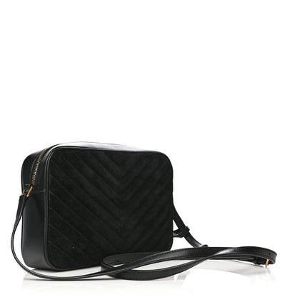 Saint Laurent Suede Calfskin Monogram Lou Camera Bag Black 3 of 12