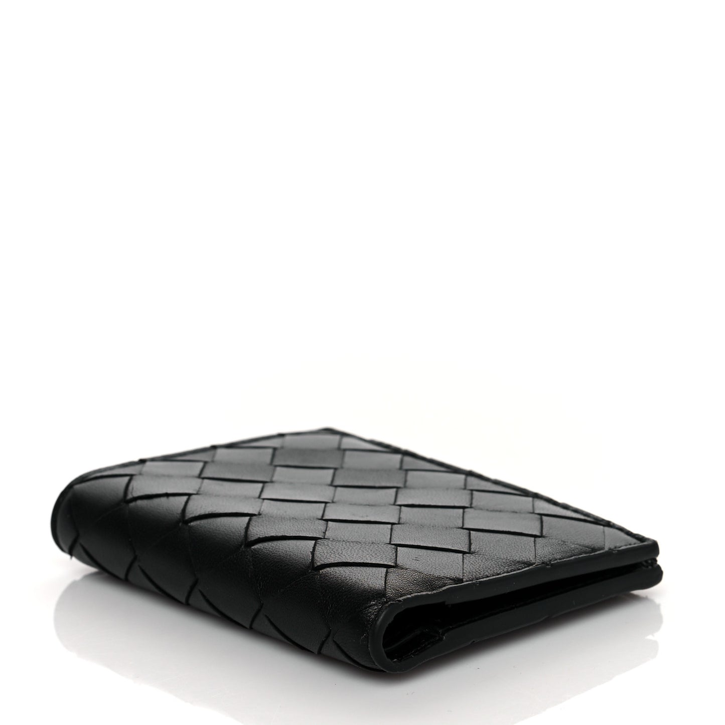 Nappa Intrecciato Bifold Zip Wallet Black