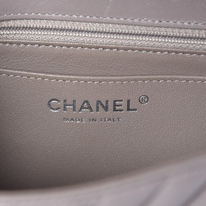 Chanel Iridescent Calfskin Chevron Quilted Mini Rectangular Flap Grey 6 of 10