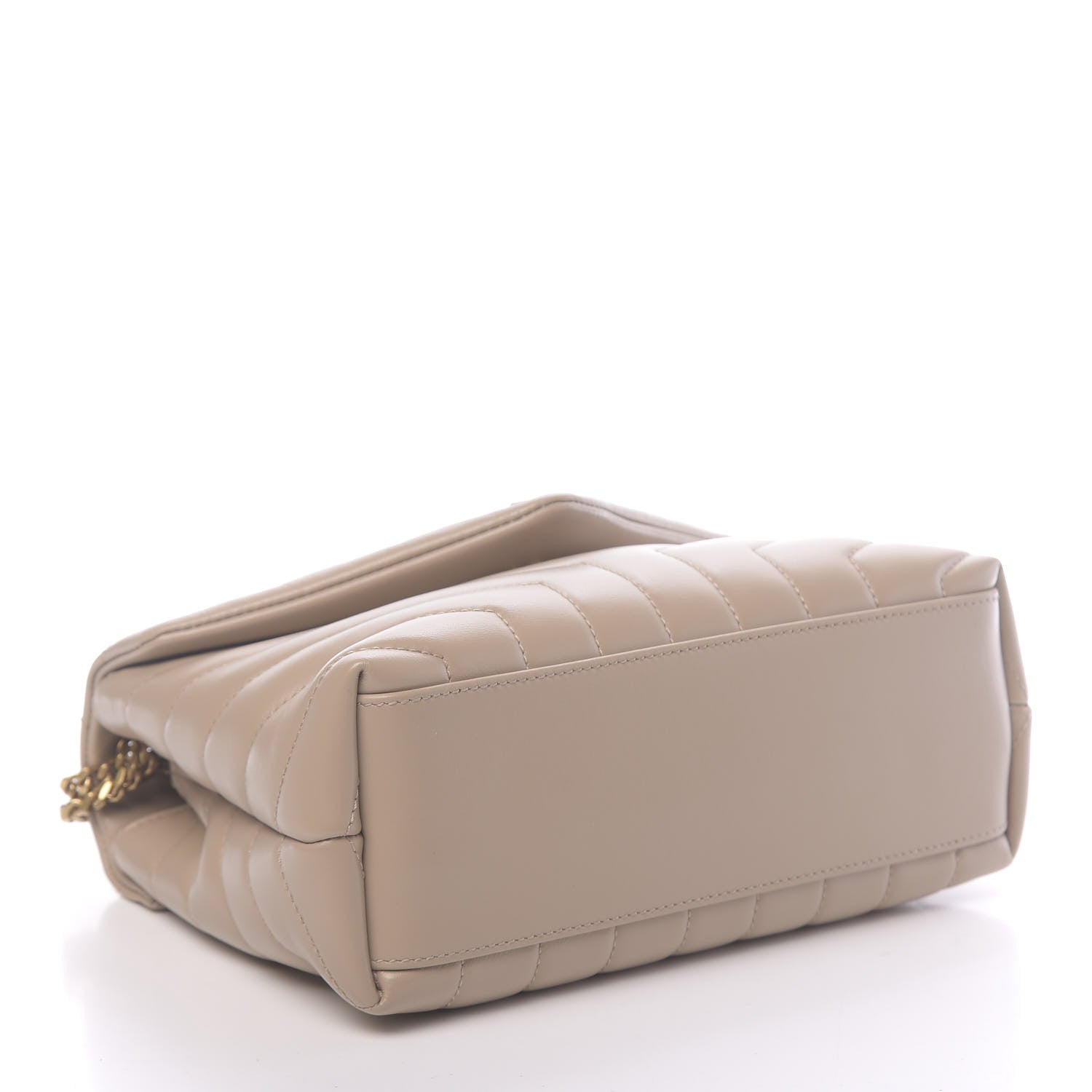 Saint Laurent Calfskin Y Quilted Monogram Small Loulou Chain Satchel Nude Powder 4 of 9