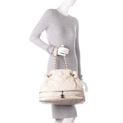 Chanel Lambskin Expandable Tote White 2 of 7
