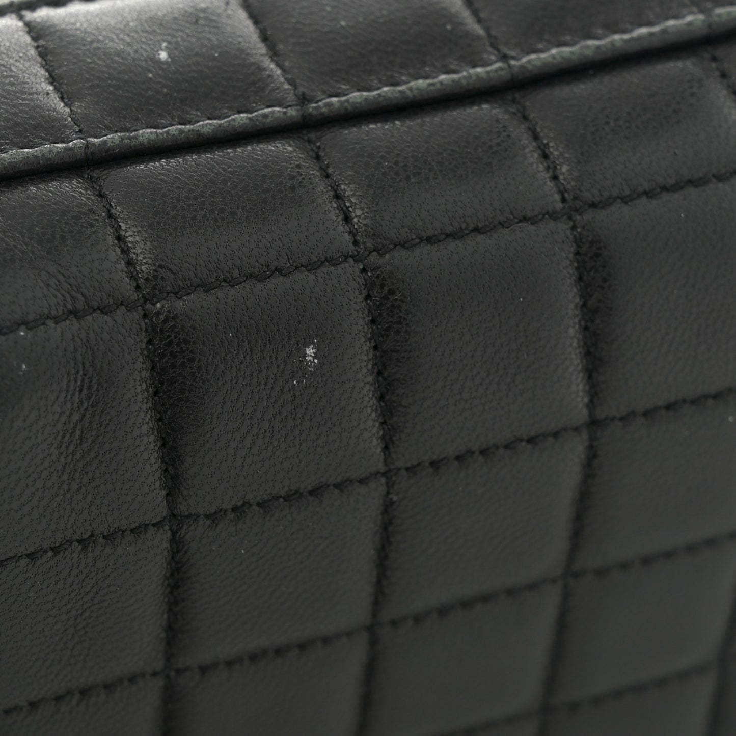 Lambskin Carre Quilted Cassandre Mini Camera Bag Black