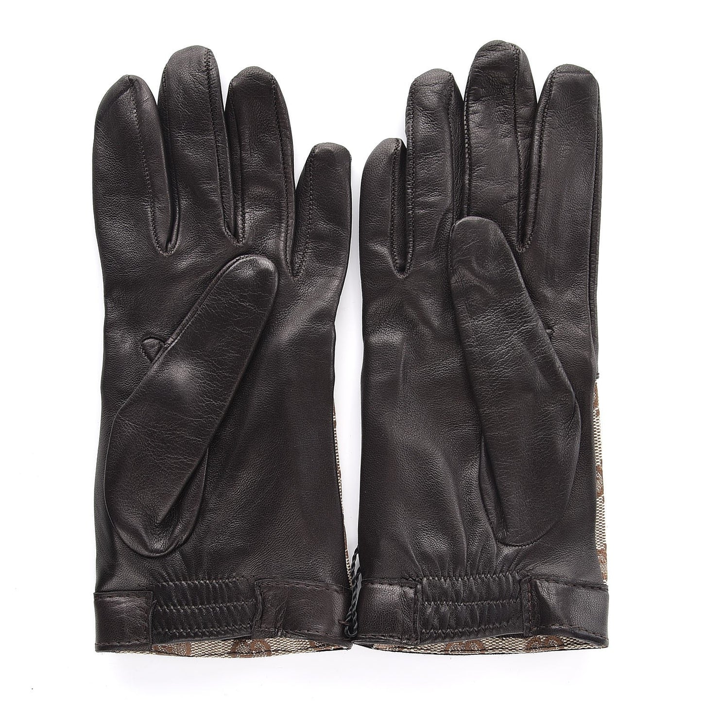 Monogram Calfskin Short Ring Stud Gloves 6.5