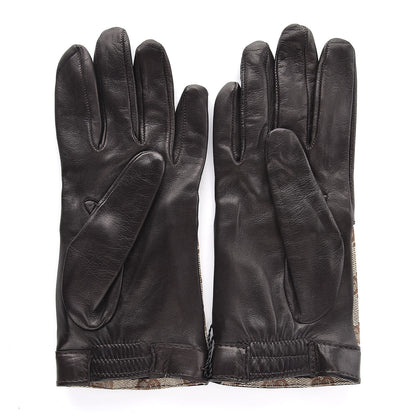 Gucci Monogram Calfskin Short Ring Stud Gloves 6.5 3 of 7