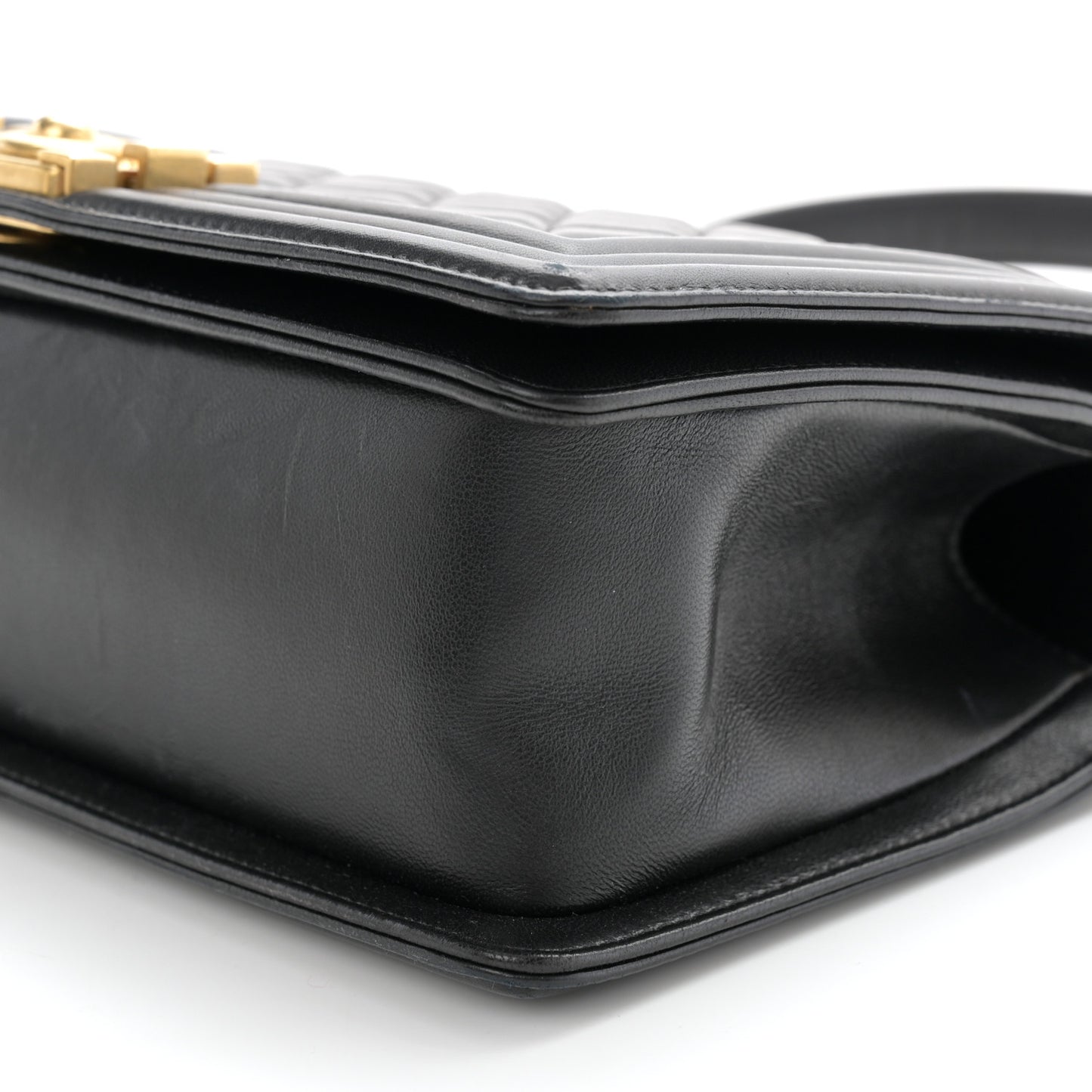 Lambskin Quilted Medium Boy Flap Black