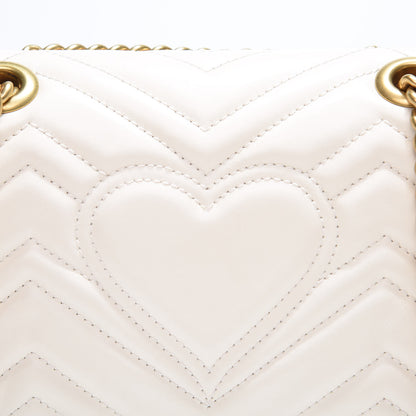 Gucci Calfskin Matelasse Mini GG Marmont Shoulder Bag White 10 of 11