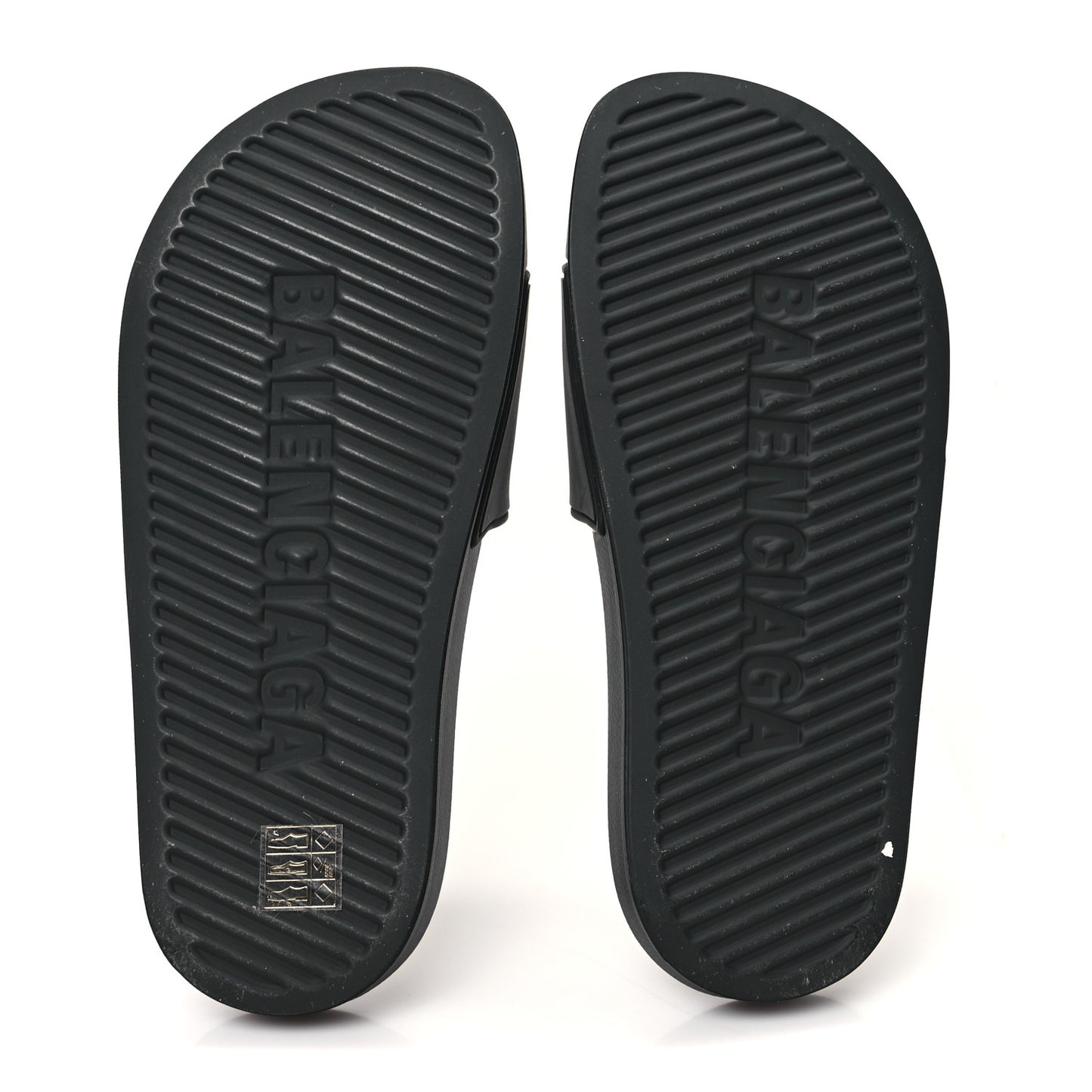 Rubber Paris Logo Womens Slide Sandals 35 Black