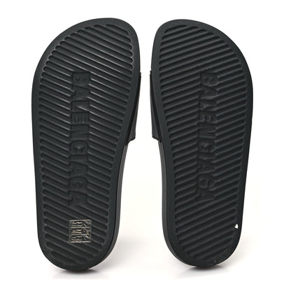 Balenciaga Rubber Paris Logo Womens Slide Sandals 35 Black 6 of 9