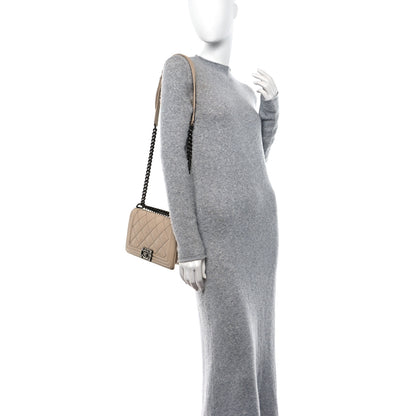 Chanel Calfskin Quilted Double Stitch Medium Boy Flap Beige 2 of 13